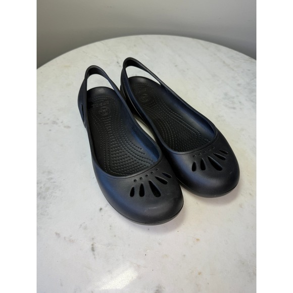 Crocs Malindi Slingback Shoes Women's 8 Black Ballet Flats Slip On Sandals Sz 9 - Picture 6 of 8